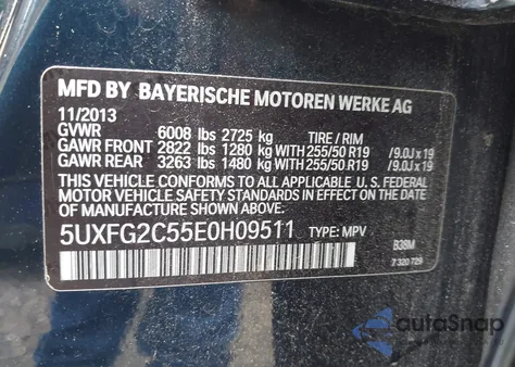 2014 BMW X6 xDrive35I из США, поврежденный, VIN 5UXFG2C55E0H09511